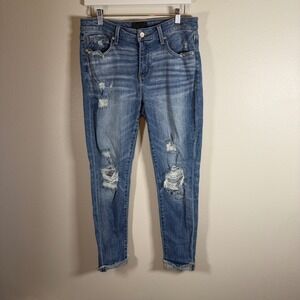 Buckle Black Fit No 53 Ankle Skinny Jeans Womens 30 Distressed Medium Wash Denim